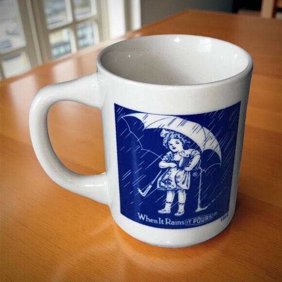 Vintage Morton Salt Ceramic Coffee Cup 1914 “When it Rains it Pours” Logo - Picture 5 of 5